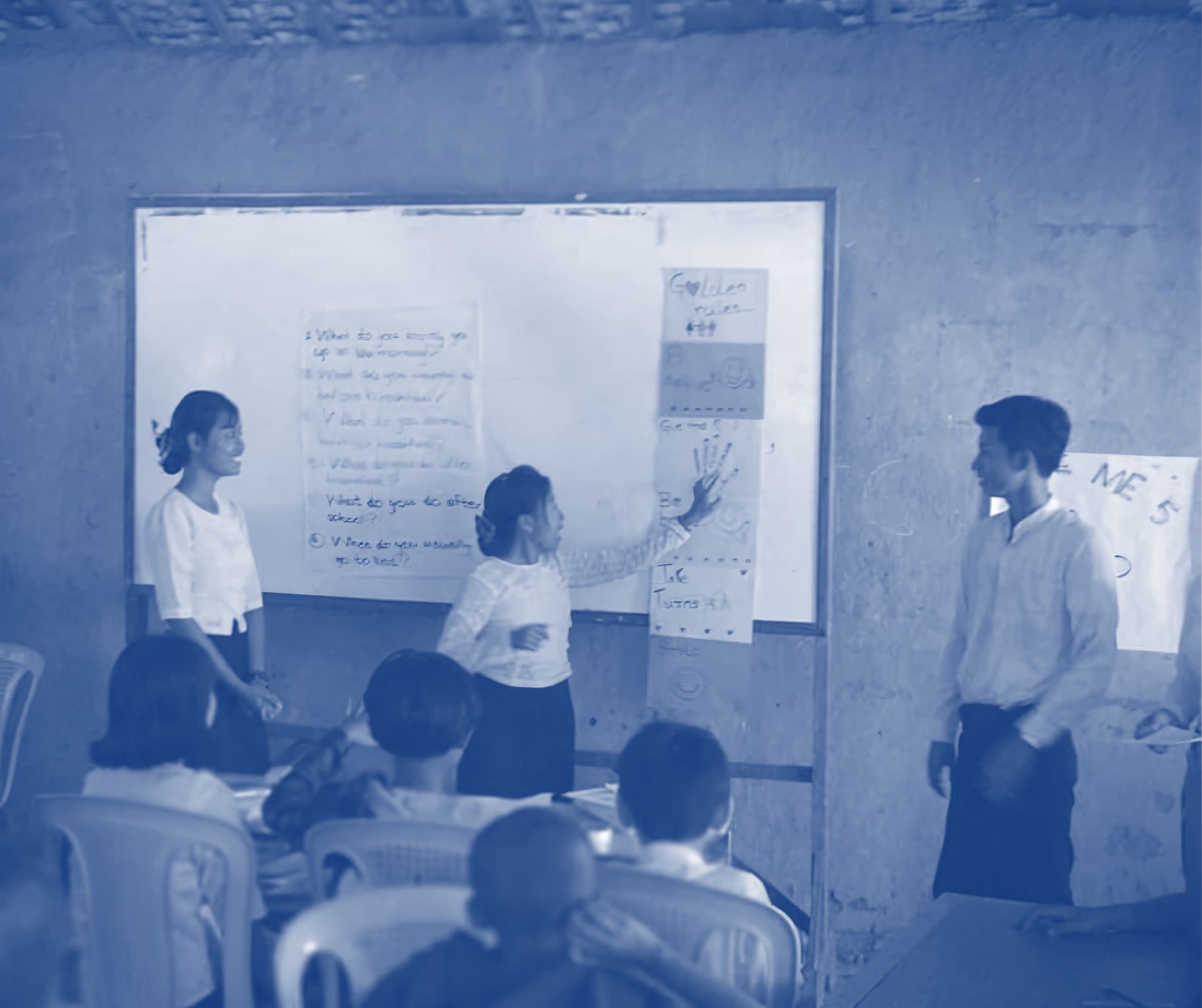 Teachers and students in classroom