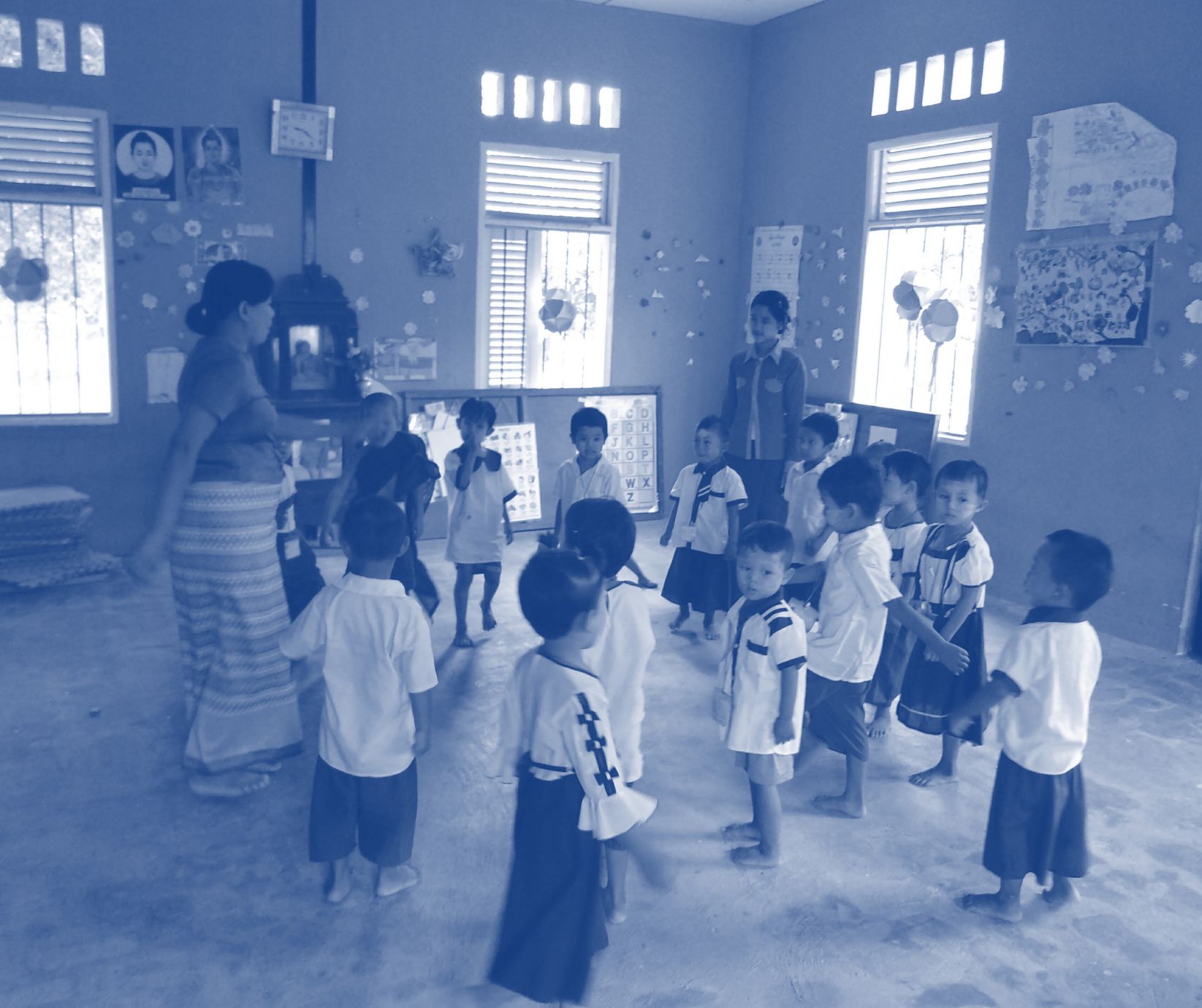Students learning in classroom